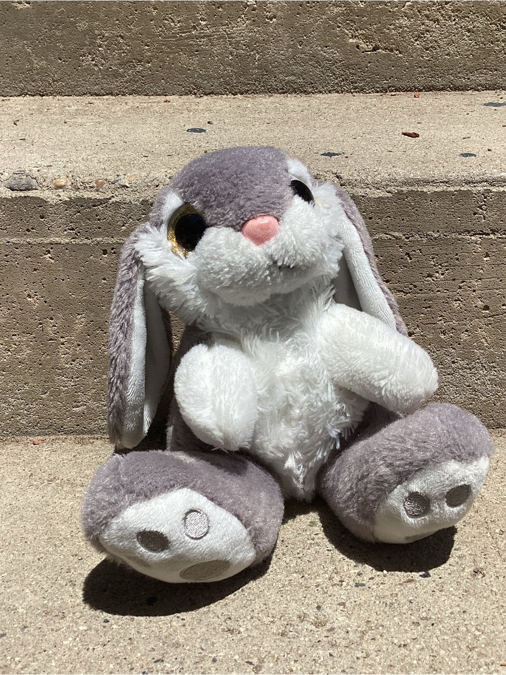 My OLi Grey Bunny Plush Glitter Eyes Rabbit Stuffie